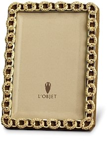 L'OBJET Gold Pave with Crystal Chain Link Frame, 4 x 6