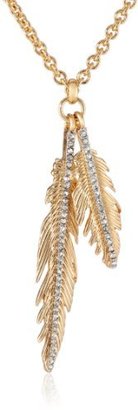 Juicy Couture Feather Cluster Necklace, 33"