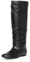Dorothy Perkins Womens Black leather knee high boots- Black