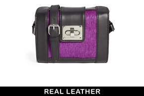 ASOS Barrel Cross Body Bag With Leather Pony - Purple