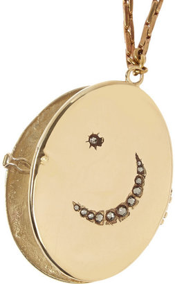 Lulu Frost Crystal Clear gold-plated crystal locket necklace