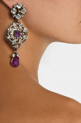 Erickson Beamon Romanov rhodium-plated Swarovski crystal earrings
