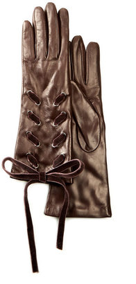 Portolano Leather Gloves with Laced Detail