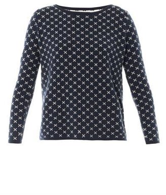 Chinti and Parker SWEATERS SMALL CROSS CREW NECK Navy