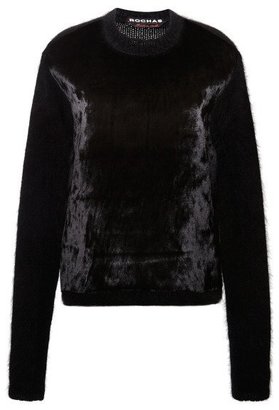 Rochas Angora and Velvet Sweater Black