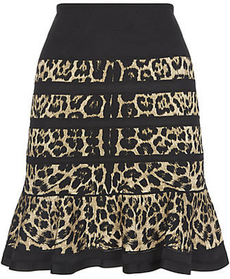Roberto Cavalli Leopard Print Knit Skirt