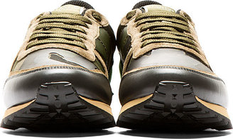 Valentino Green & Brown Camo Sneakers