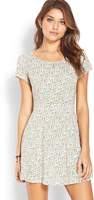 Forever 21 Fit & Flare Floral Cutout Dress