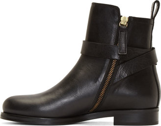McQ Black Leather Bridal Ankle Boots