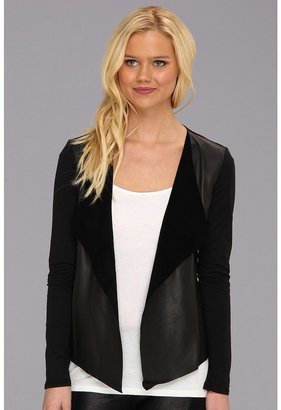 Michael Stars Long Sleeve Leather Front Cardigan