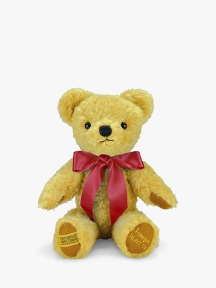 Merrythought Personalised London Curly Gold Teddy Bear With Gold Thread Soft Toy