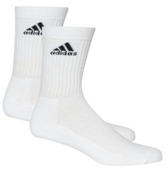 adidas pack of three white sports socks