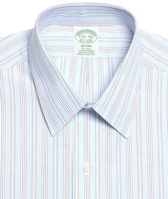 Brooks Brothers Non-Iron Madison Fit Hairline Alternating Stripe Dress Shirt