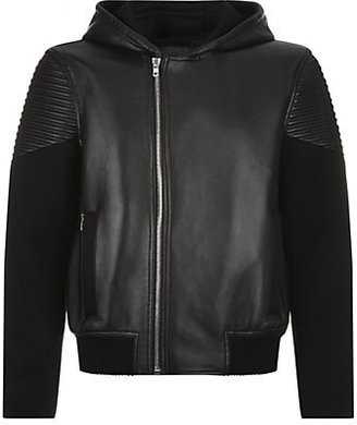 Givenchy Leather Biker Hoodie
