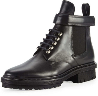 Balenciaga Leather Buckle-Strap Boot, Black