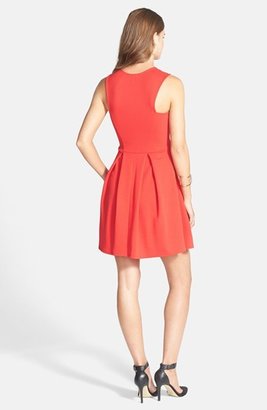 Everly Textured Pleated Skater Dress (Juniors)