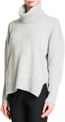 Jil Sander Elbow-Patch Cashmere Turtleneck Sweater