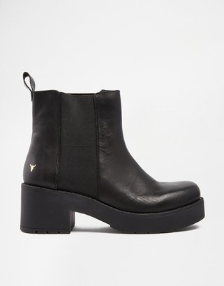 B.Tempt'd Windsor Smith Eager Leather Mid Heeled Boots