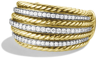 David Yurman Lantana Small Dome Ring with Diamonds in Gold