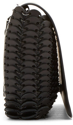 Paco Rabanne Black Leather Disc Shoulder Bag
