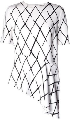 Balenciaga Graphic net-print asymmetric top