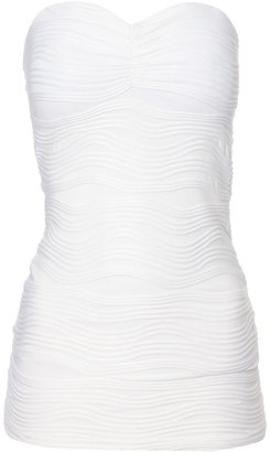 Jane Norman Wave textured strapless bandeau top