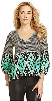 Collective Concepts Placement Geometric-Print Top