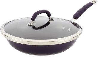 Rachael Ray Stainless Steel Colors 12" Non-Stick Skillet with Lid
