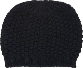 Barneys New York Popcorn-Knit Hat-Black