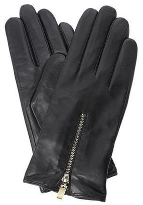 Dune IBELLA - BLACK Metal Zip Detail Leather Glove