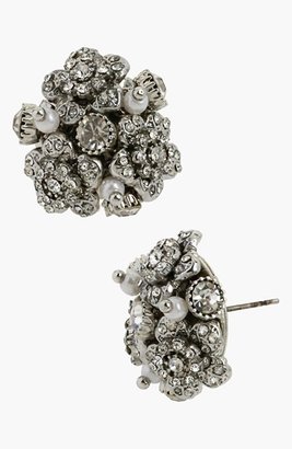 Betsey Johnson 'Pretty Punk Pearl' Flower Cluster Stud Earrings