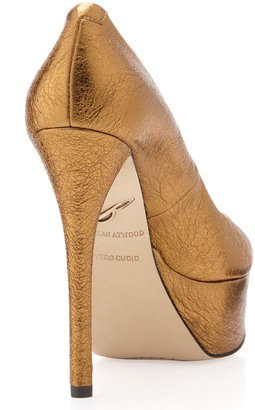 Brian Atwood B by Bambola Foil Platform Pump, Gold