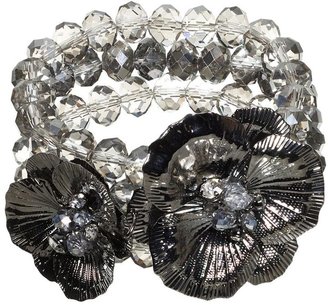 Vera Wang Simply vera flower & bead multistrand stretch bracelet