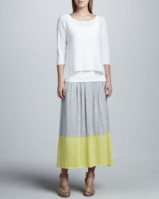 Eileen Fisher Long Colorblock Jersey Skirt