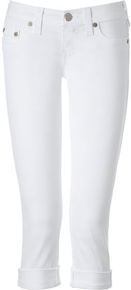 True Religion White capri jeans with rolled cuff