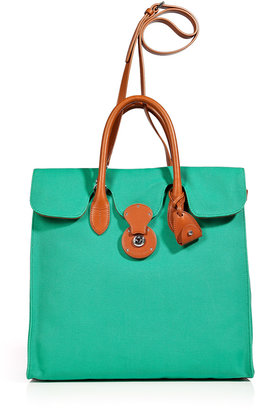 Ralph Lauren COLLECTION Turquoise Canvas Tote