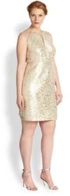 Kay Unger Kay Unger, Sizes 14-24 Gold Shimmer Dress