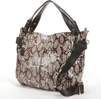 B-Collective by Buxton Margaret Leather Snakeskin Convertible Satchel