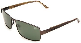 Jaguar Men's 37324 Square Sunglasses,Brown,Caramel Frame/Green Lens,One Size