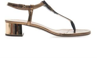 Lanvin Metallic block-heel sandals
