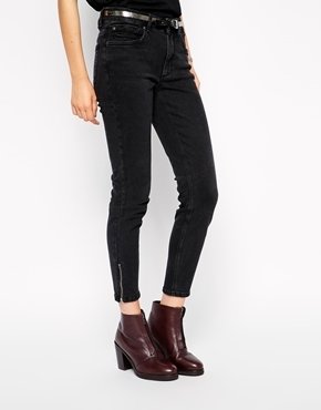 Selected Bea Ankle Length Jeans - Black