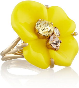 Nina Ricci Gold-tone, resin and crystal ring