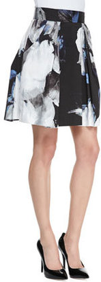 Milly Katie Floral-Print A-Line Skirt