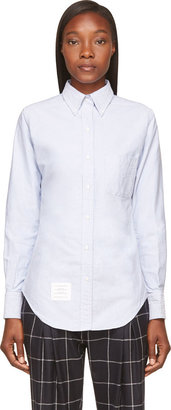 Thom Browne Blue Oxford Spiral Stitch Button-Down Shirt