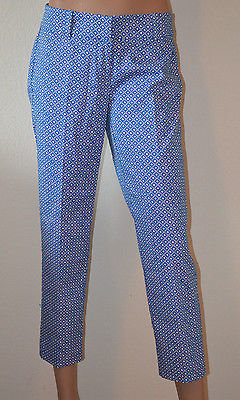 Ann Taylor Misses' & Petites' Blue & White Print Carnegie Cropped Pants $78.00
