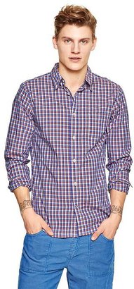 Gap Lived-in wash checkered plaid shirt
