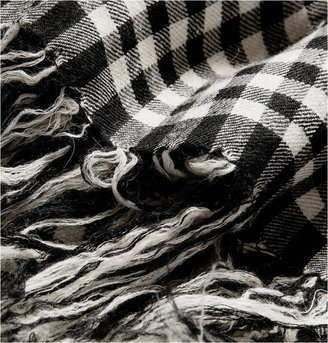 The Elder Statesman Extra-Long Checked Woven-Cashmere Scarf