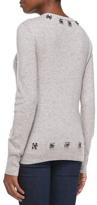 Equipment Shane Sweater w/ Embellished Neck & Hem