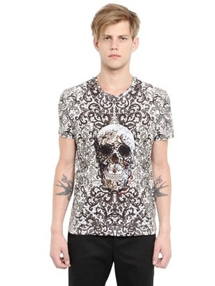 Alexander McQueen Lace Printed Cotton Jersey T-Shirt