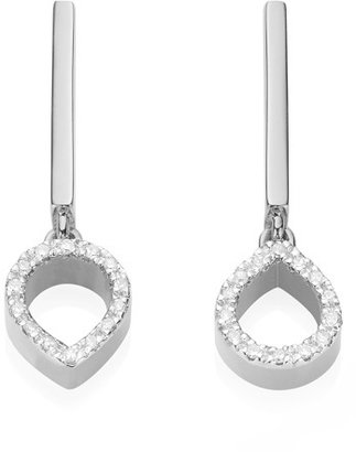 Monica Vinader Diva Mini Lotus Diamond Open Drop Earrings Silver